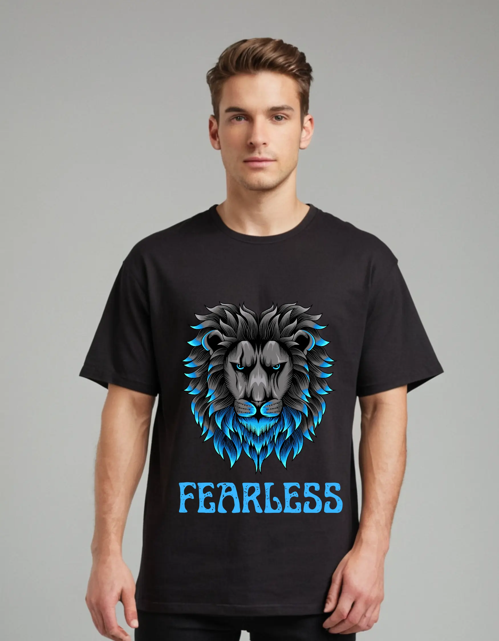 auto draft Fearless Lion Oversized T-shirt β 240 GSM French Terry