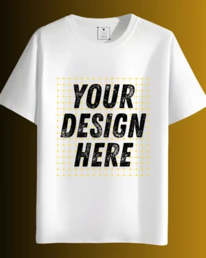 Premium 180 GSM Custom White T-Shirt | High-Quality Personalized Tee Printing – Jamuix